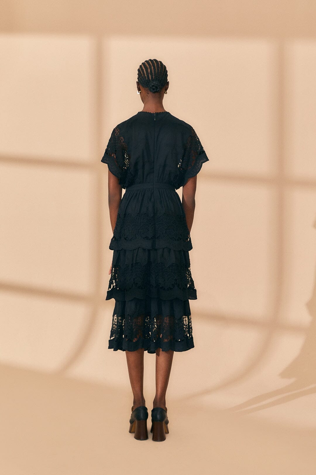 Robe midi Richilieu - Noir