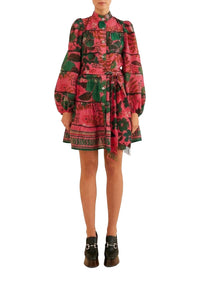Robe courte Floral Yard - Rose