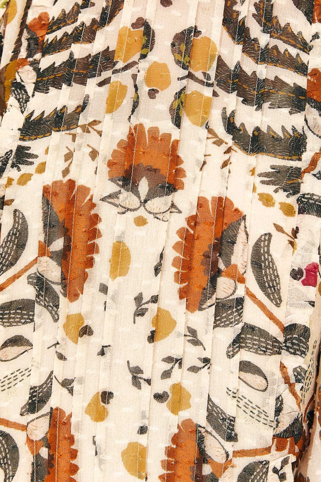 Palms paradise high neck short dress - Beige