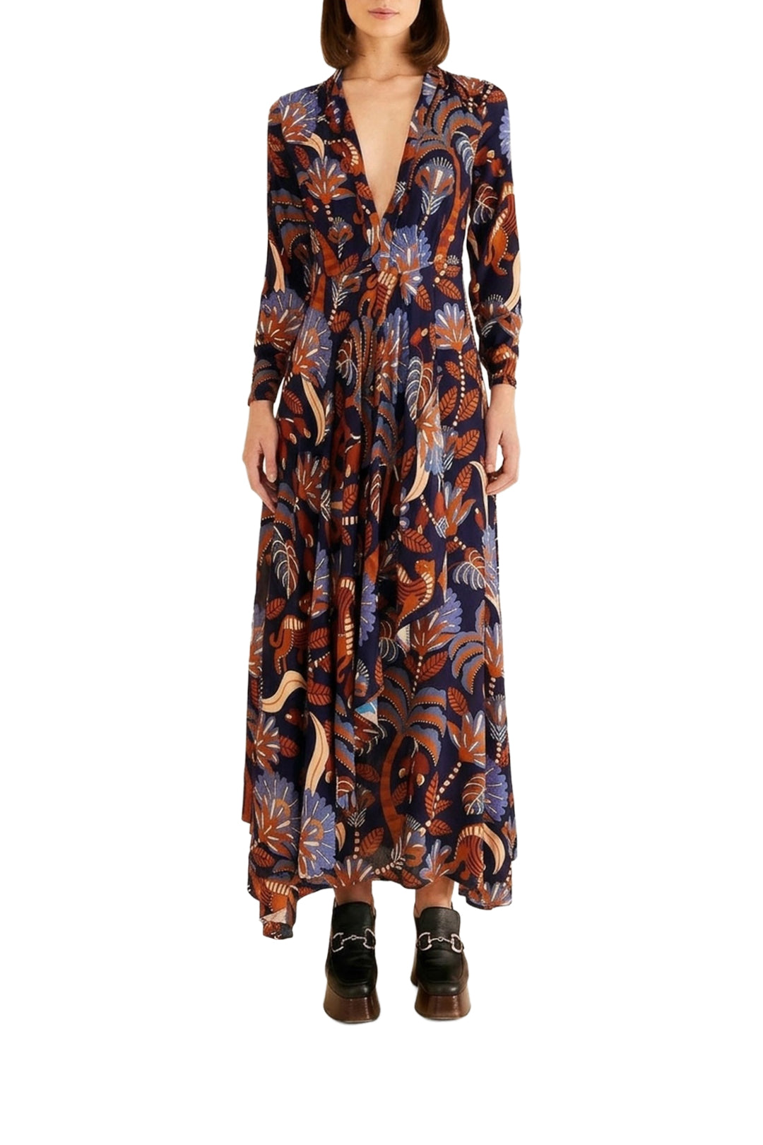 Robe longue à manches longues - Bleu