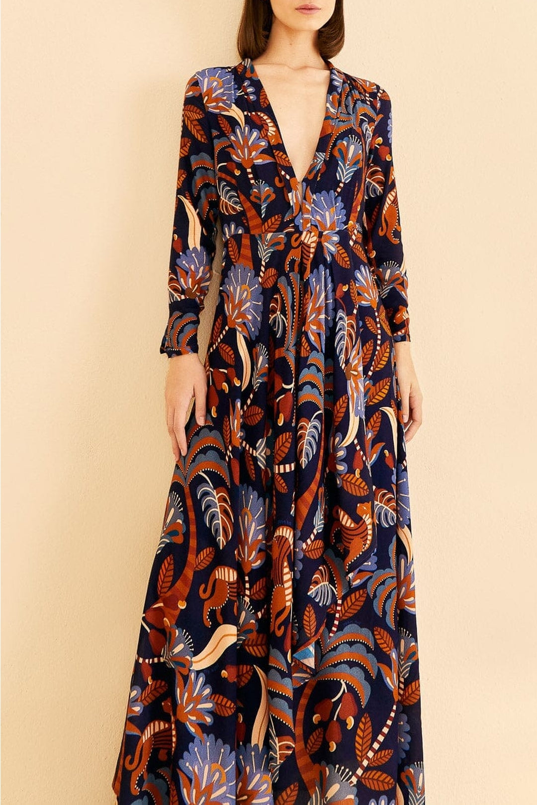 Robe longue à manches longues - Bleu