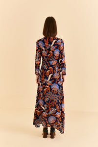 Robe longue à manches longues - Bleu