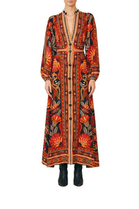 Nature Beauty Midi Dress - Red
