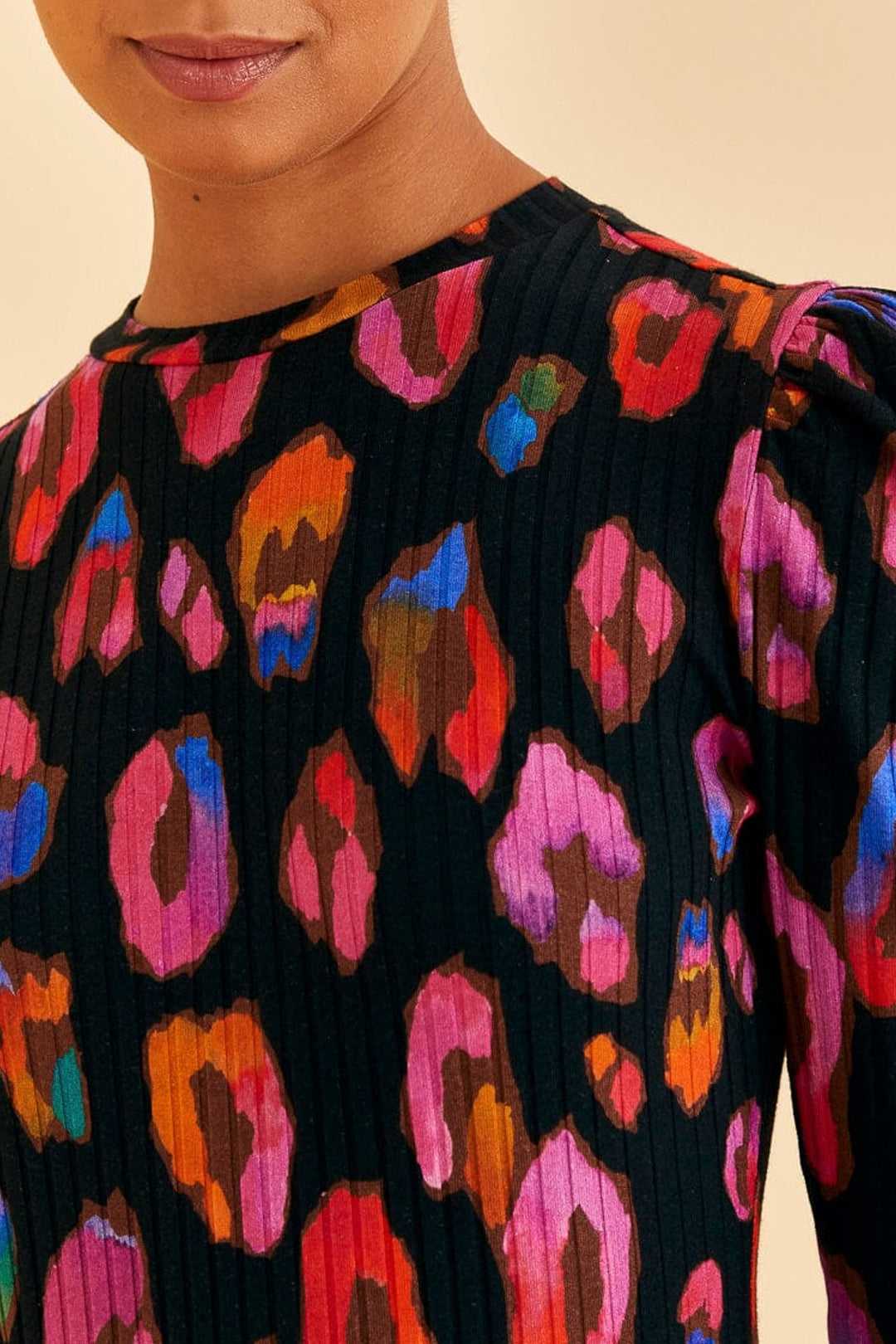 Body manche longue Iridescent Leopards - Rouge