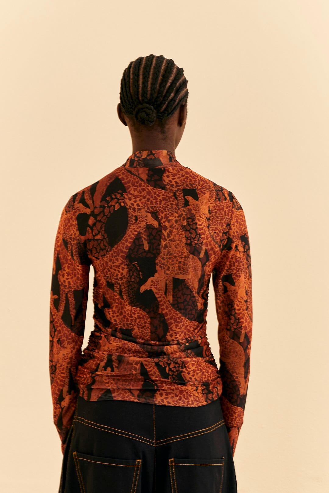 Blouse Giraffes en tulle - Marron