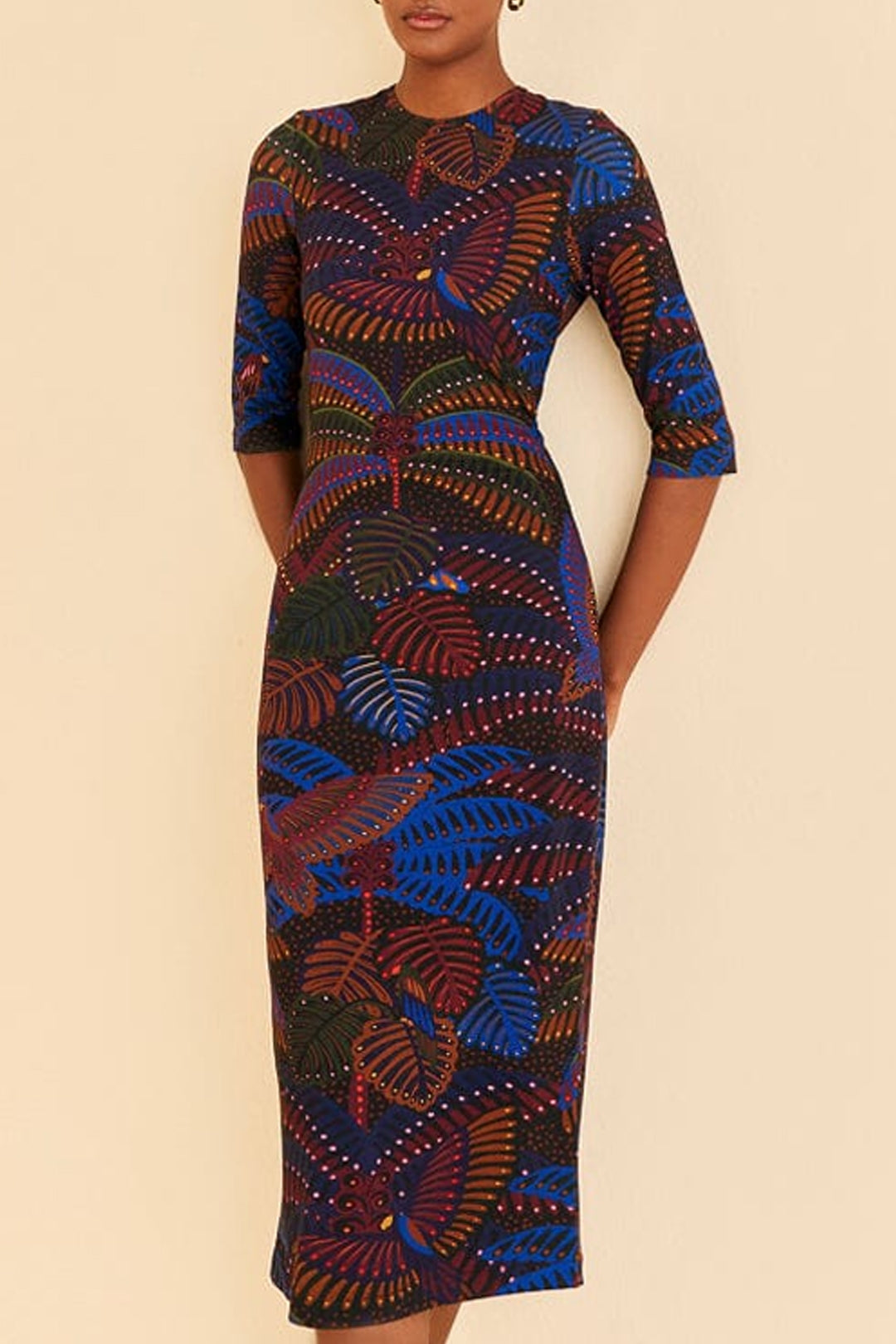 Robe midi à bretelles - Noir