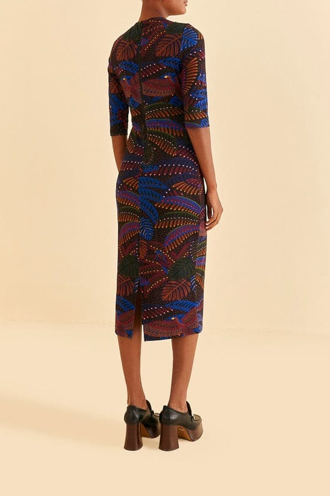 Robe midi à bretelles - Noir