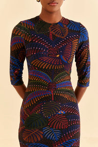 Robe midi à bretelles - Noir