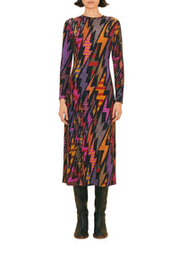 Robe midi à manches longues - Noir