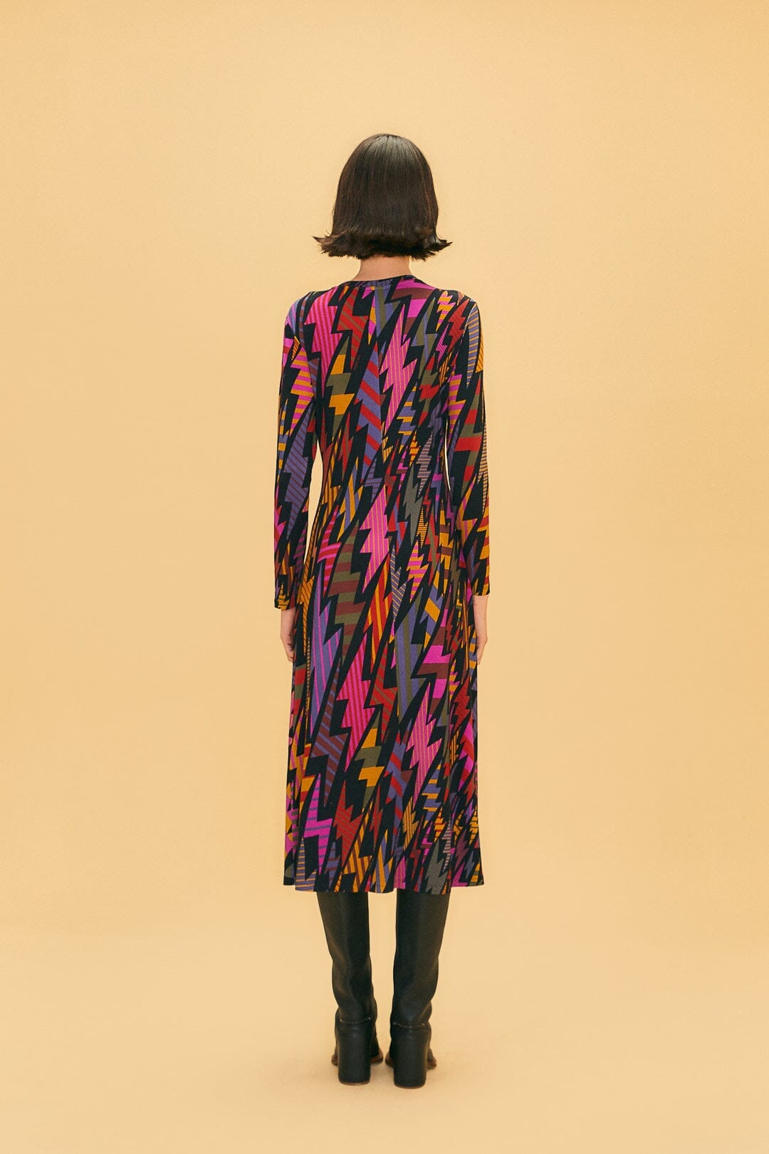 Robe midi à manches longues - Noir