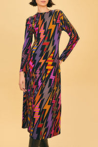 Robe midi à manches longues - Noir