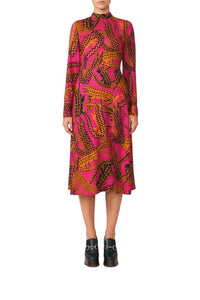Robe midi fendue - Rose
