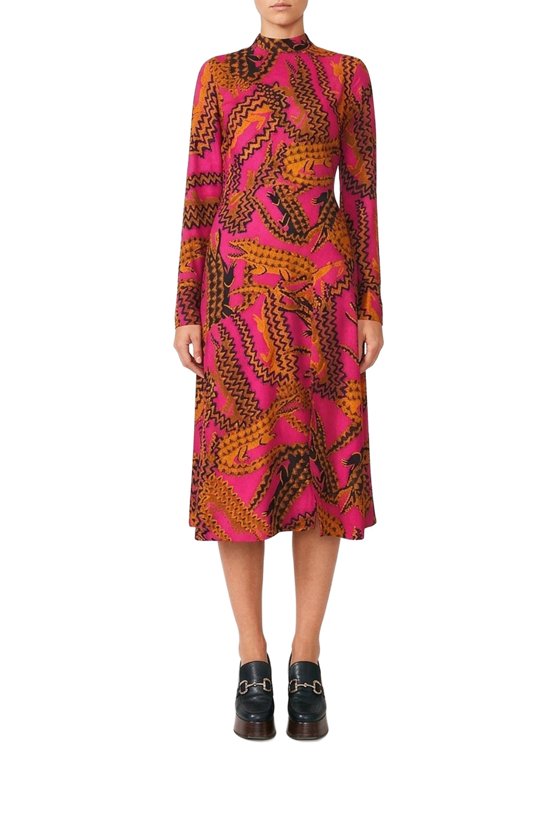 Robe midi fendue - Rose