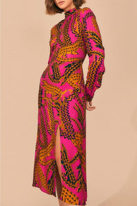Robe midi fendue - Rose