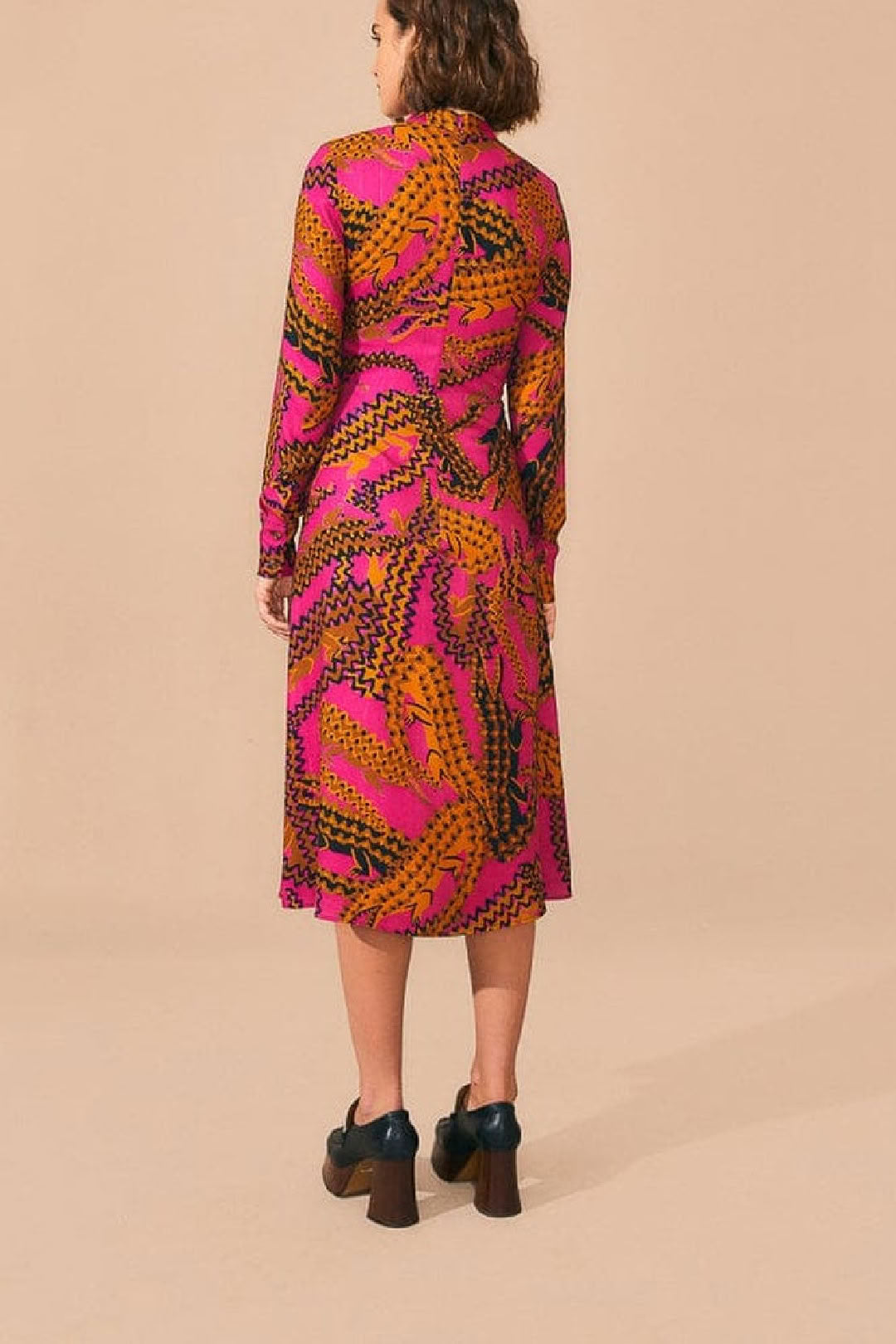 Robe midi fendue - Rose