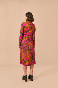 Robe midi fendue - Rose