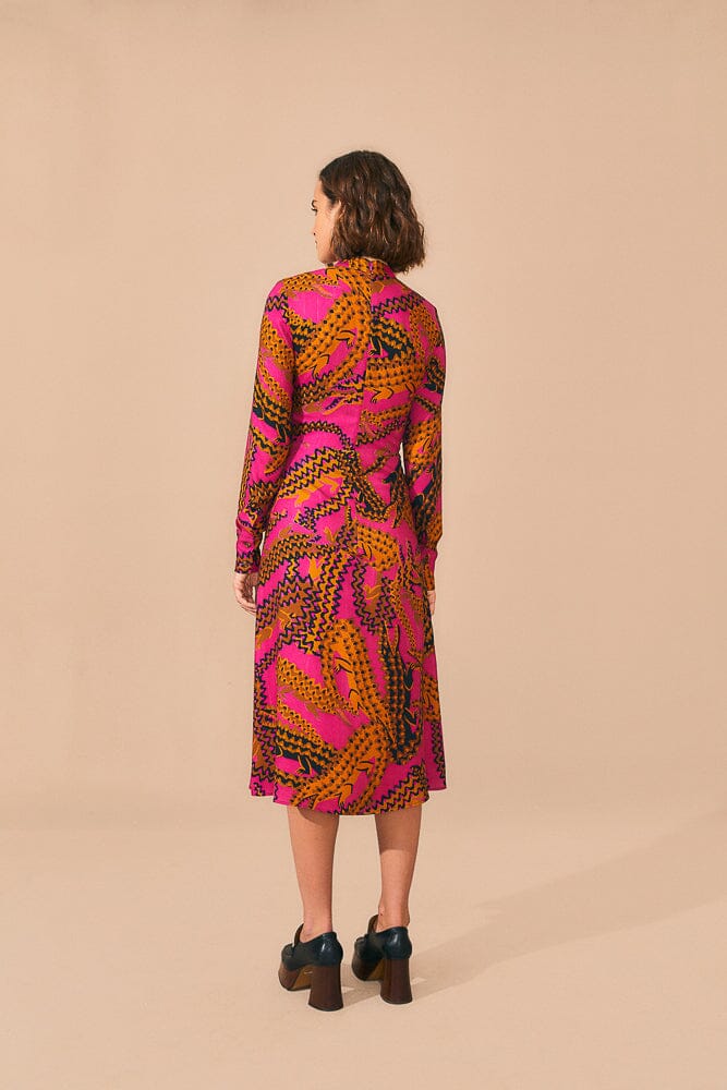 Robe midi fendue - Rose