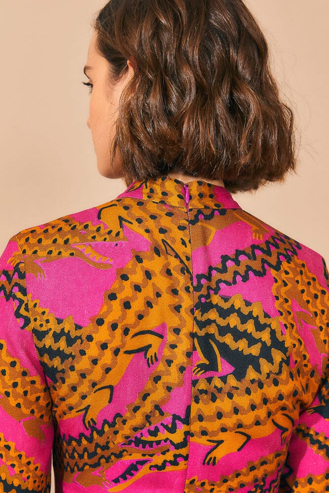 Robe midi fendue - Rose
