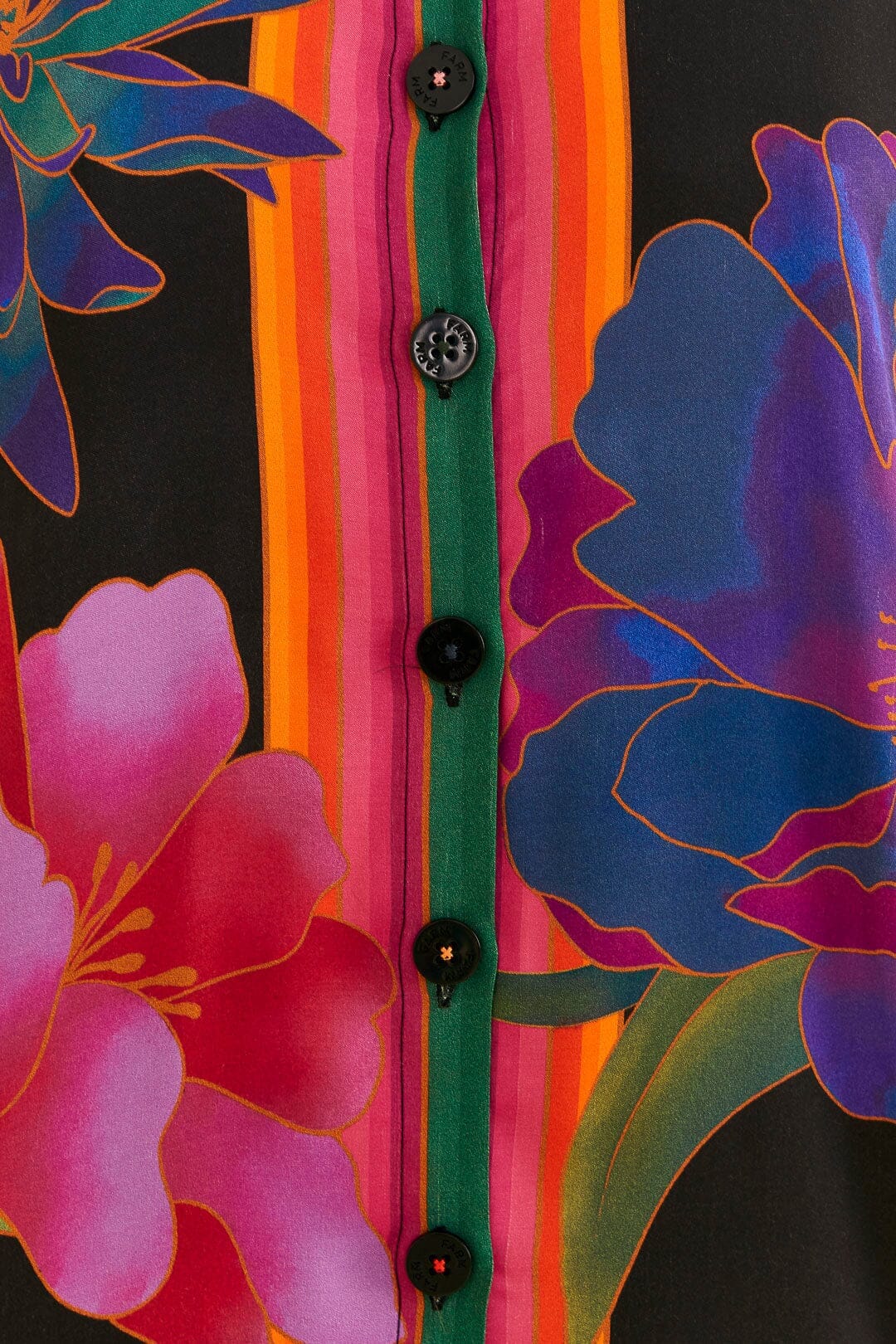 Chemise Flower Season en foulard - Noir