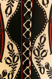 Chemise Passion en foulard à manches courtes - Noir