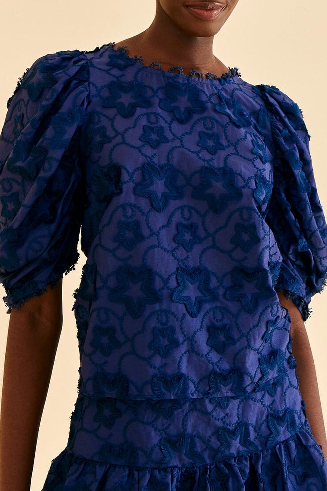 Blouse 3D Star Texture - Bleu