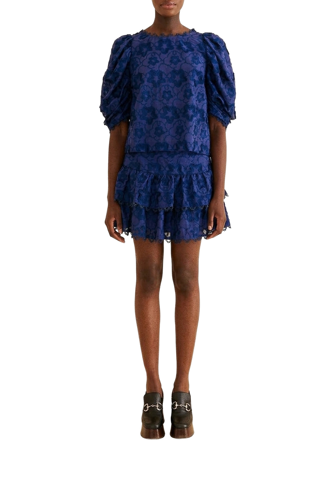 Blouse 3D Star Texture - Bleu