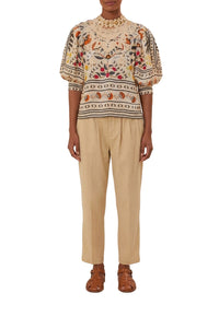 Palms Paradise Sand Blouse - Palms Paradise Sand