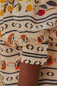 Blouse High à manches bouffantes - Beige