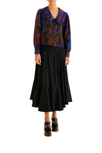 Blouse Peter à long col - Noir