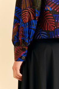 Blouse Peter à long col - Noir
