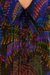 Blouse Peter à long col - Noir