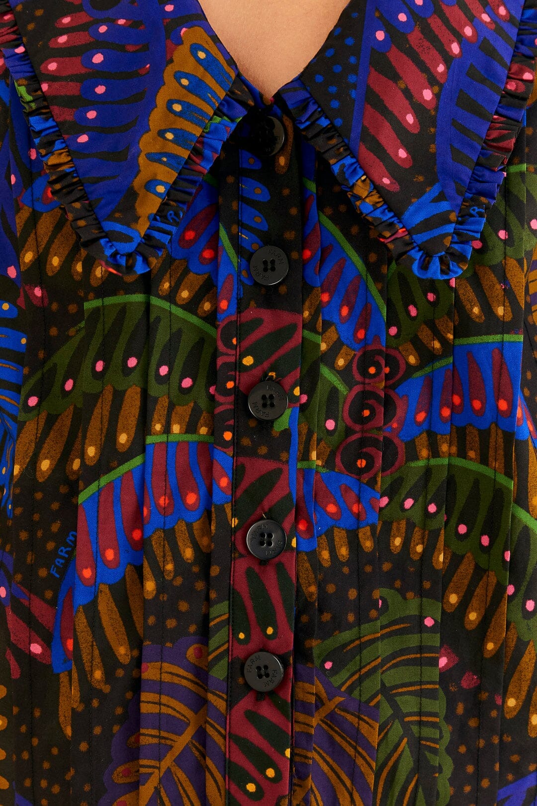 Blouse Peter à long col - Noir