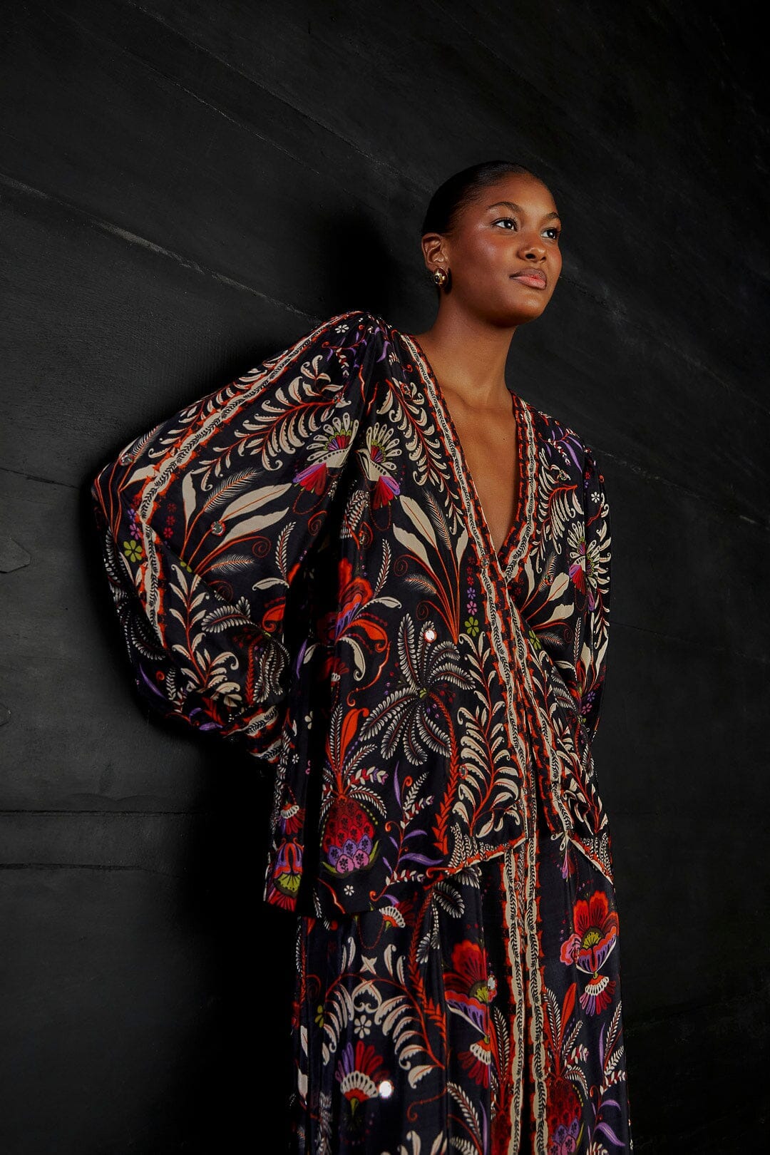 NEW_Classic Garden Black Chemises & Blouses - Classic Garden Black