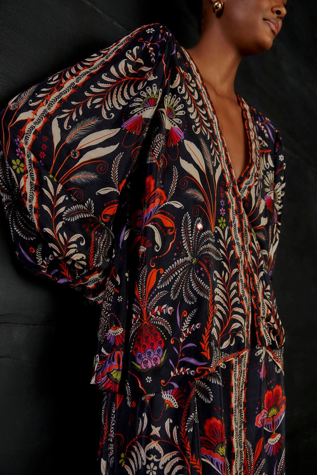 NEW_Classic Garden Black Chemises & Blouses - Classic Garden Black