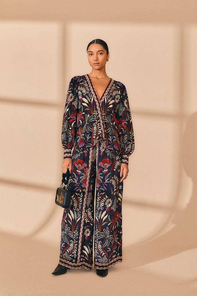NEW_Classic Garden Black Chemises & Blouses - Classic Garden Black