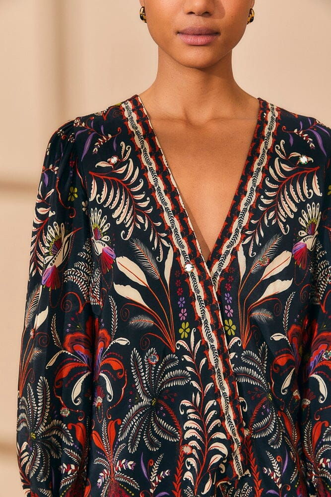 NEW_Classic Garden Black Chemises & Blouses - Classic Garden Black