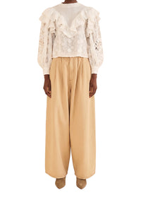 Blouse Smocked brodée - Blanc