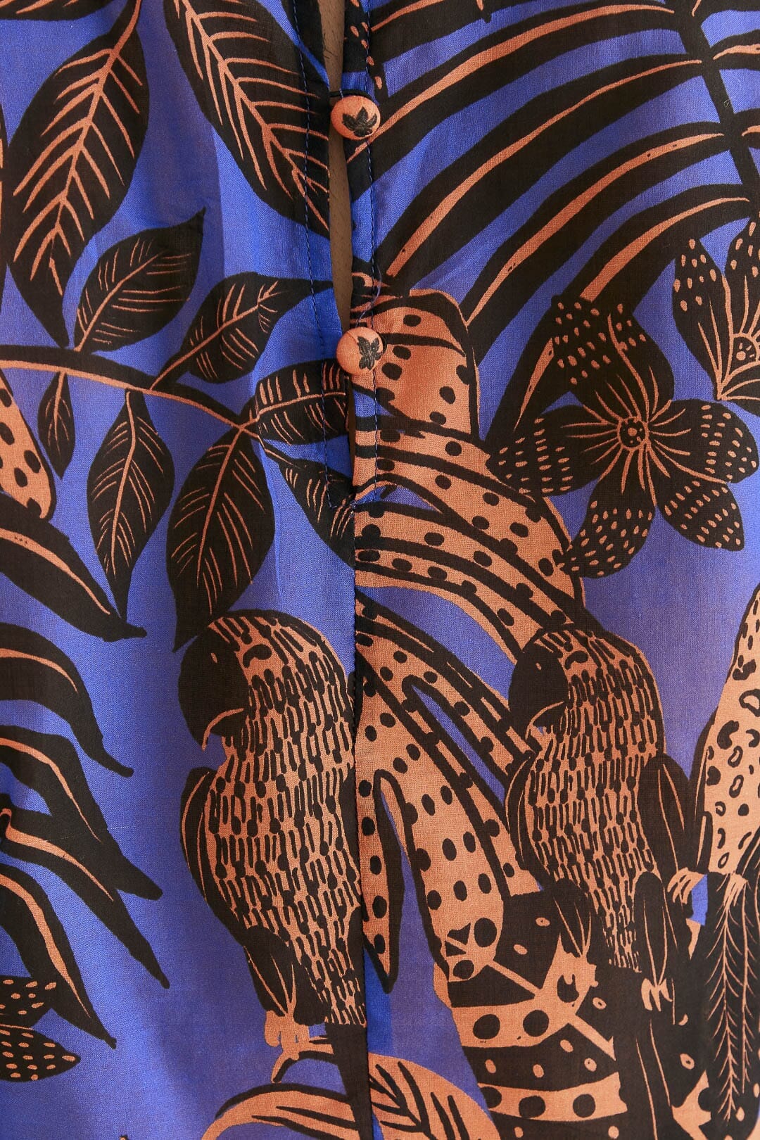 Blouse Pleated à manches longues - Bleu