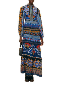 Robe longue Ainika scintillante - Bleu
