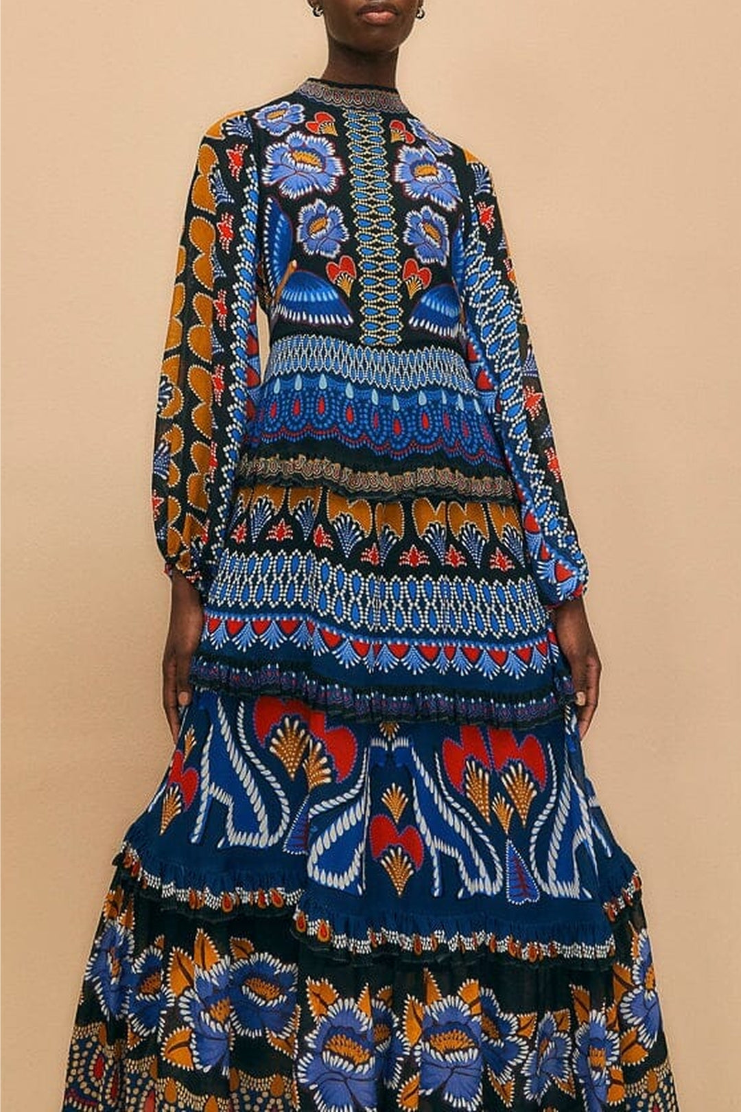 Robe longue Ainika scintillante - Bleu