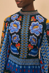 Robe longue Ainika scintillante - Bleu