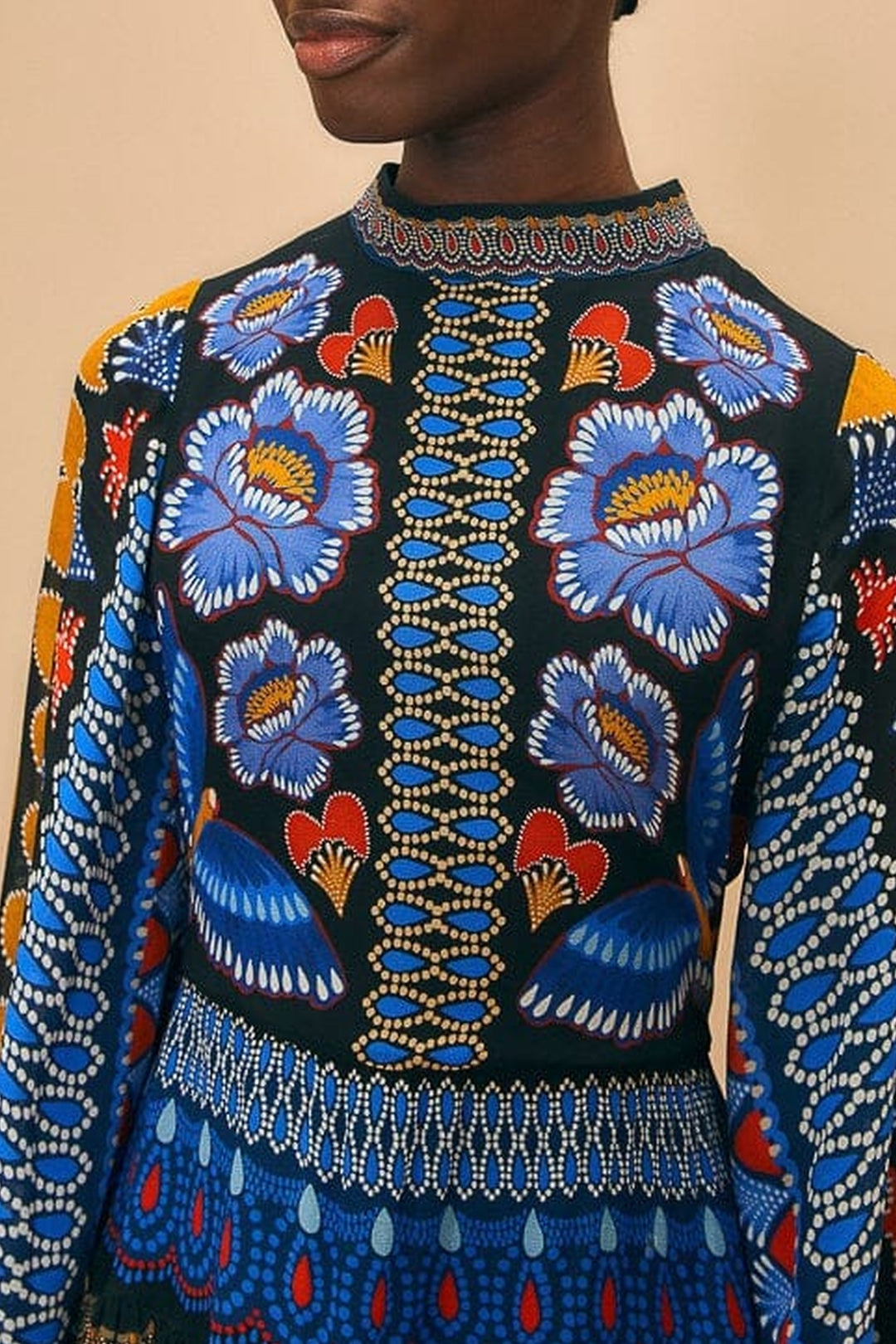 Robe longue Ainika scintillante - Bleu