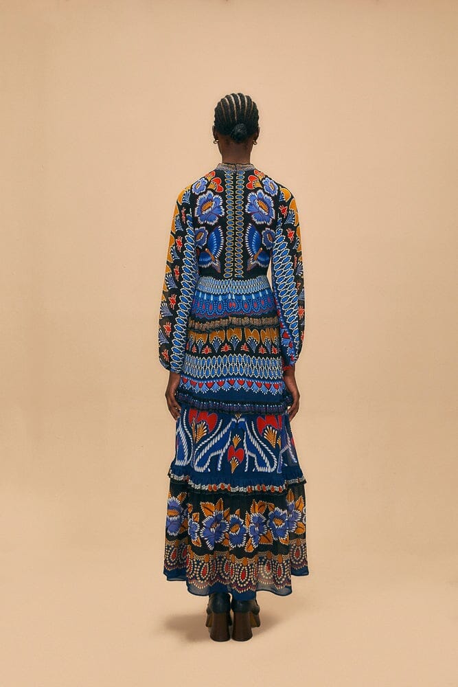 Robe longue Ainika scintillante - Bleu