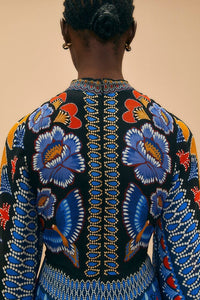 Robe longue Ainika scintillante - Bleu