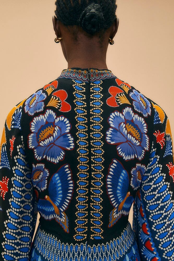 Robe longue Ainika scintillante - Bleu
