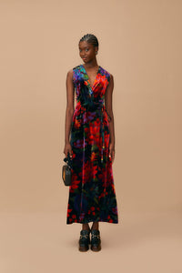 NEW_Flower Season Black Scarf Robes longues - Flower Season Black Scarf