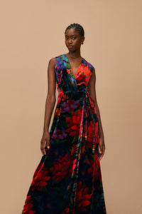 NEW_Flower Season Black Scarf Robes longues - Flower Season Black Scarf