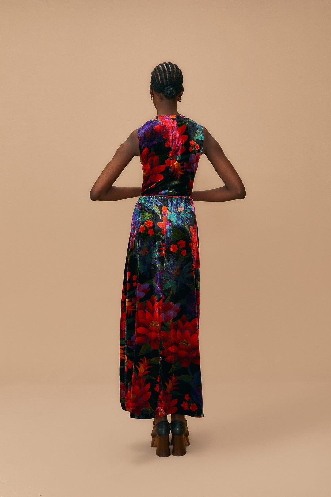 NEW_Flower Season Black Scarf Robes longues - Flower Season Black Scarf