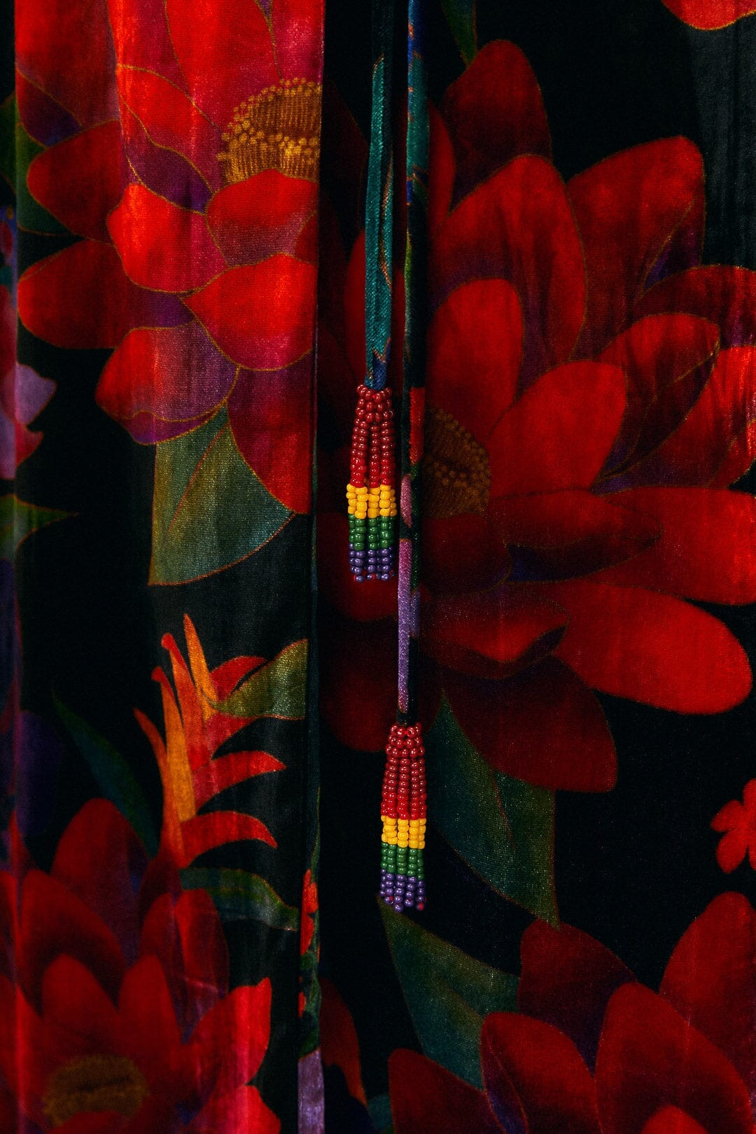 NEW_Flower Season Black Scarf Robes longues - Flower Season Black Scarf