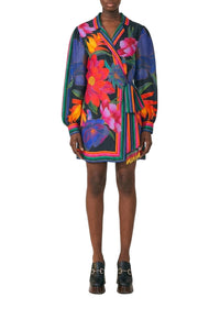 Flower Season Black Scarf Robe courte - Flower Season Black Scarf